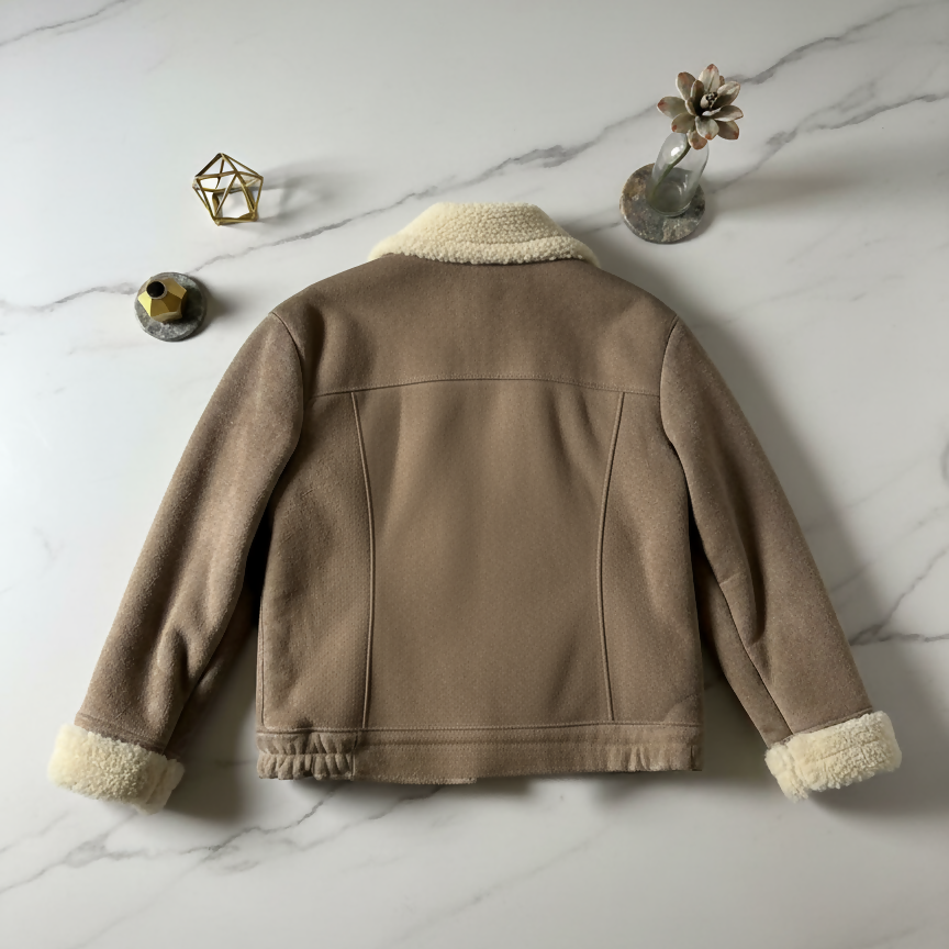 Vintage Brown Suede Aviator Jacket Size M / UK 8-10