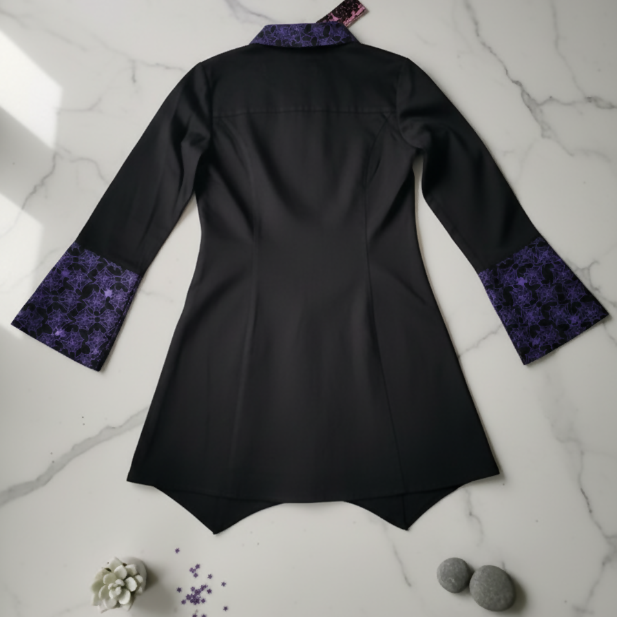Unbranded Black Spiderweb Shirt Dress Size M / UK 8-10
